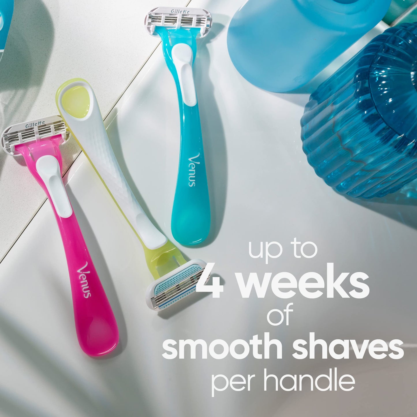 Gillette Venus Tropical Women's Disposable Razor, 3+1 Count, Womens Razors / Blades