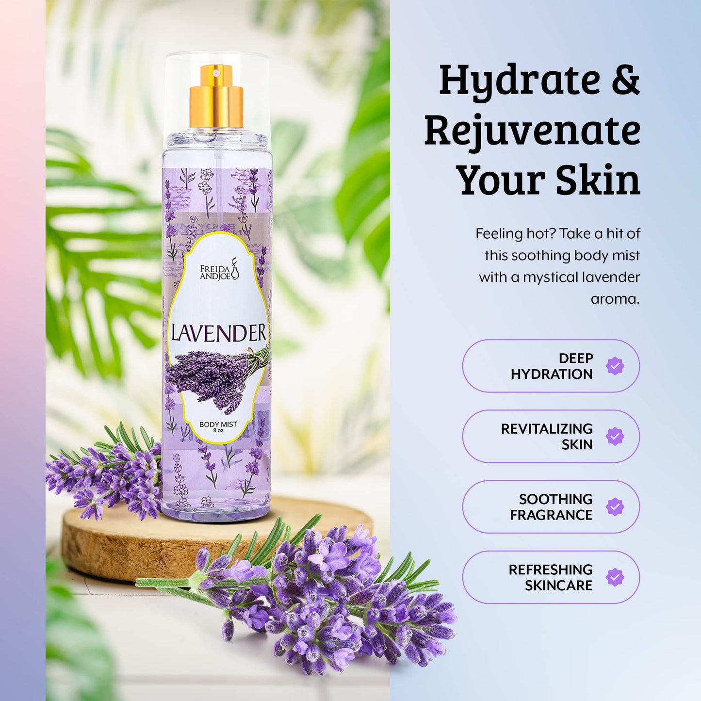 Lavender Luxury Body Spray For Women, Womens Perfume Fragrance Body Mist & Sprays, Women's Woodsy Scented Gifts & Presents, 8 oz Fine Mist Spray