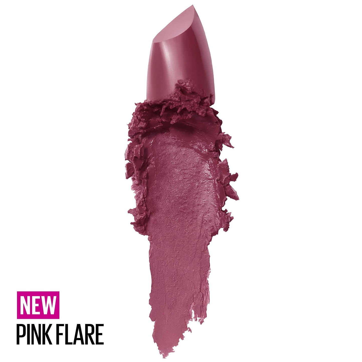 Maybelline Color Sensational Lipstick, Lip Makeup, Cream Finish, Hydrating Lipstick, Nude, Pink, Red, Plum Lip Color, Pink Flare, 0.15 oz; (Packaging