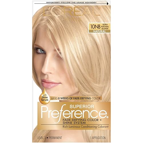 L'Oreal Paris Superior Preference Fade-Defying Color + Shine System, 10NB Ultra Natural Blonde(Packaging May Vary)