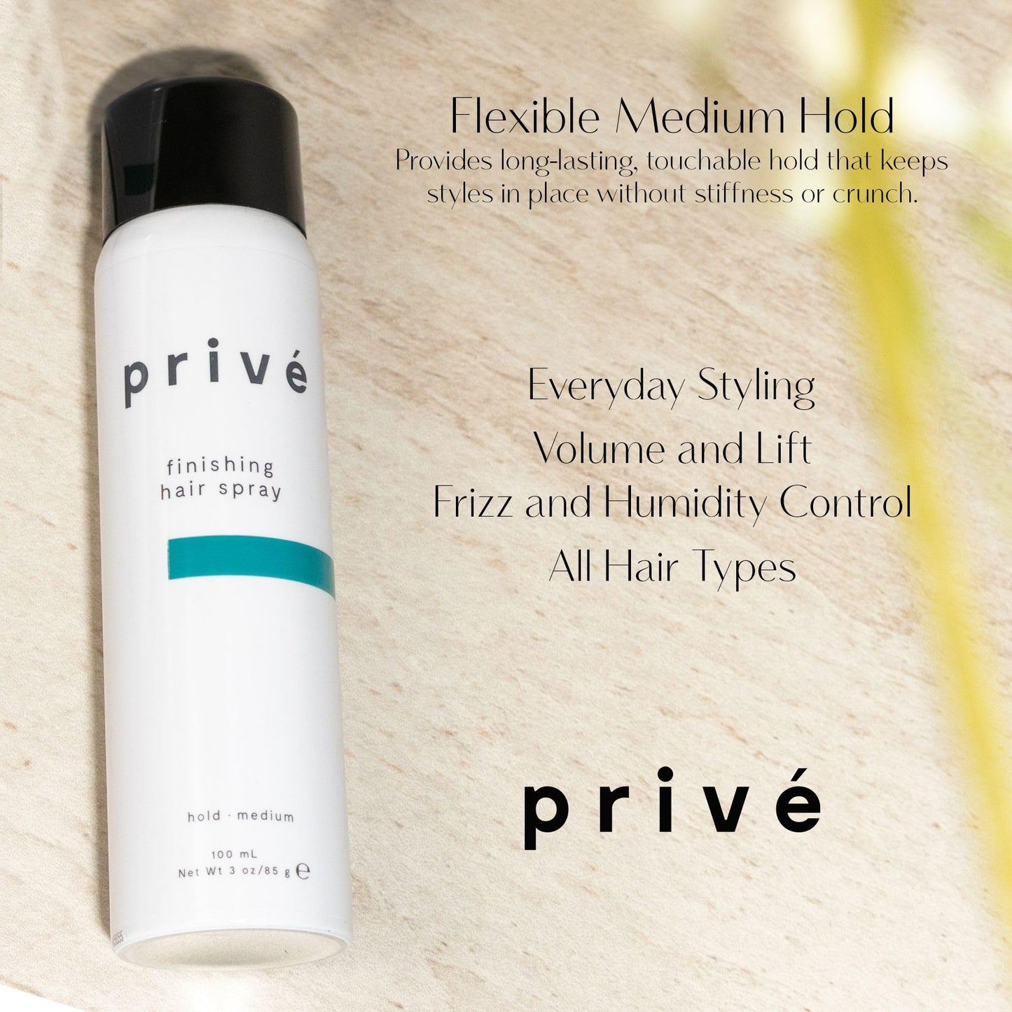 Privé Finishing Hair Spray Medium Hold - Volumizing Spray for Total Control - Perfect for Root Lift and Frizz Control