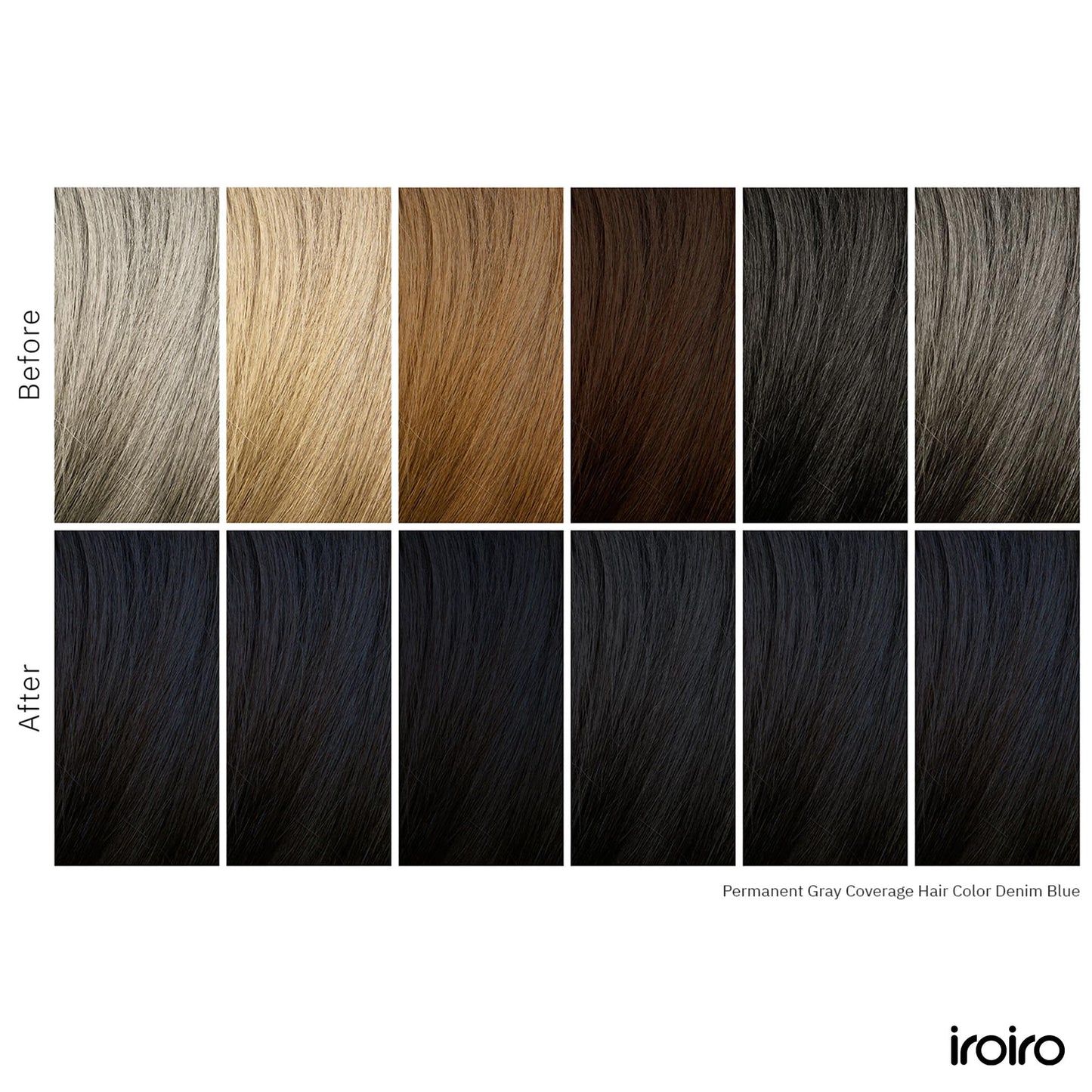 iroiro Permanent Gray Coverage Hair Color (Denim Blue, 4.72 oz)