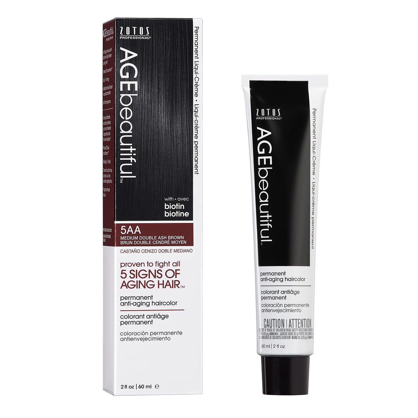AGE beautiful Permanent Hair Color Dye Liqui Creme | 100% Gray Coverage | Anti-Aging Haircolor | Biotin for Thicker, Fuller Hair | Professional Salon
