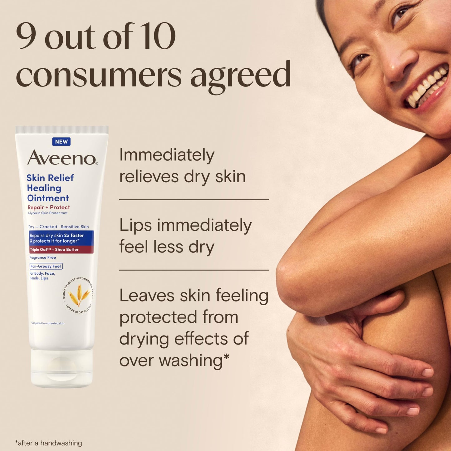 Aveeno Skin Relief Healing Ointment, Repair & Protect Extra Dry, Cracked Skin, Glycerin Protectant with Triple Oat & Shea Butter, Fragrance-Free Beauty and Personal Care Aveeno