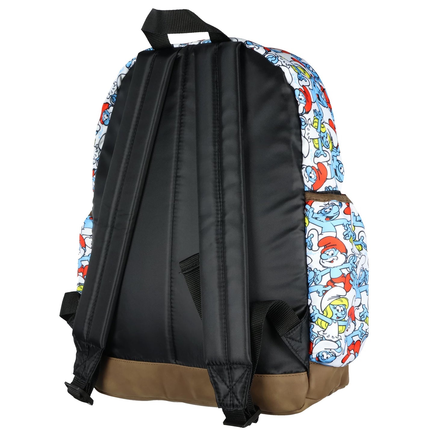 The Smurfs Backpack Papa Smurf and Smurfette Allover Collage Design Laptop Tech Sleeve School Book Bag Daypack