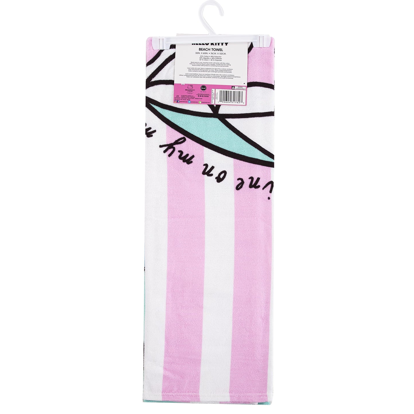 Northwest Hello Kitty Beach Towel, 30" x 60", Umbrella Drink