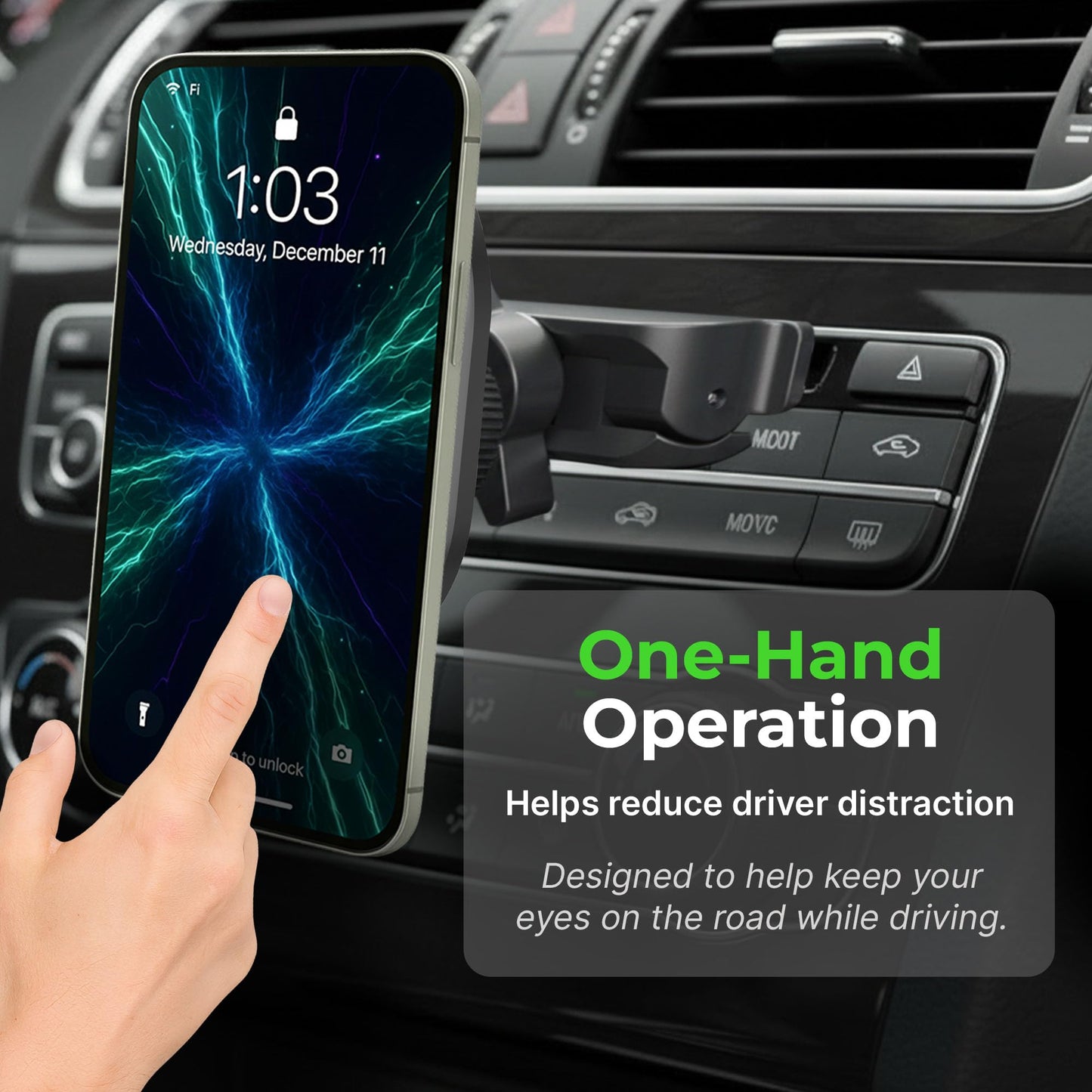 Mighty Mount Magsafe Magnetic CD Slot Mount (Version 2.0) Compatible with Compatible with iPhone 14/15/16/17, & iPhone Air, Galaxy, 360° Rotation…