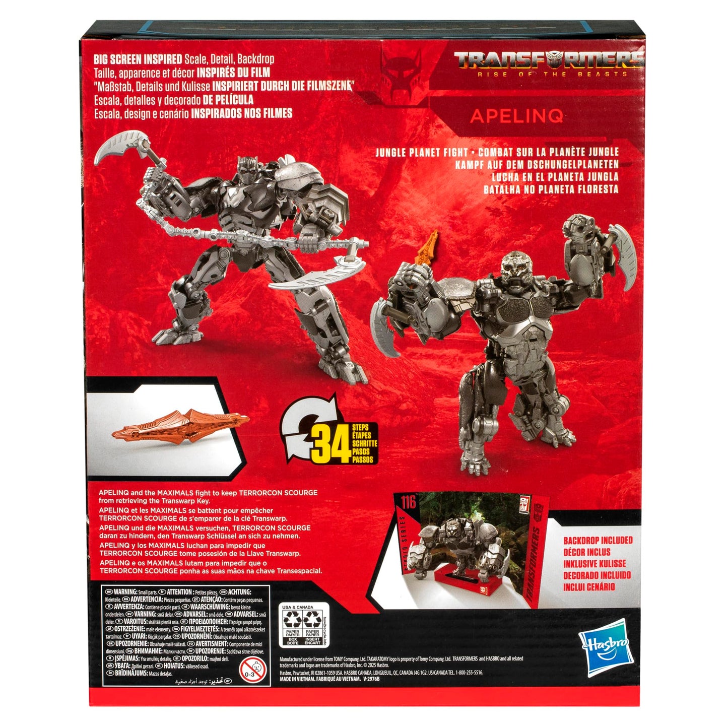 Transformers Toys Studio Series Leader Class Rise of the Beasts 116 Apelinq, 8.5-inch Converting Action Figure For Boys And Girls Ages 8+