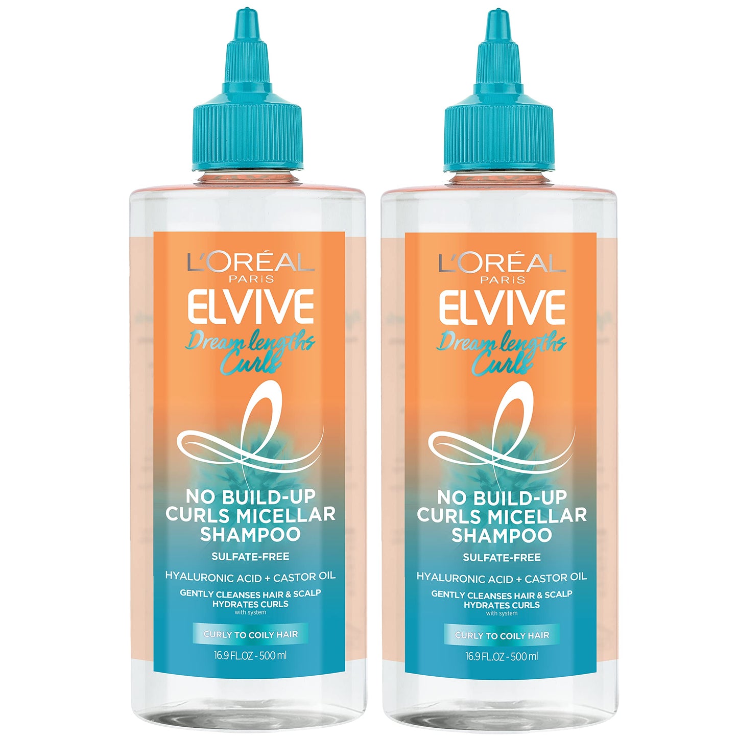 L'Oreal Paris Elvive Dream Lengths Curls No Build-Up Micellar Shampoo, Sulfate,Silicone and Paraben-Free, with Hyaluronic Acid and Castor Oil. Best