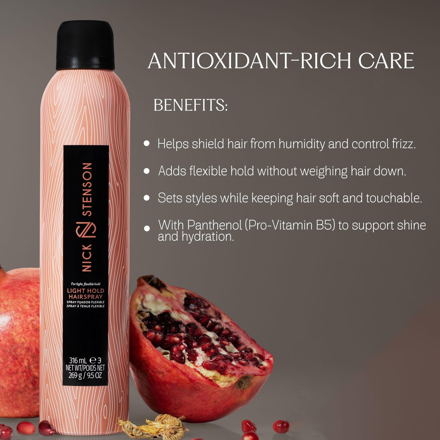 Nick Stenson Light Hold Hair Spray, Provides Hold and Protection from Humidity, Strengthens & Adds Flexibility, Fast-Drying Hair Spray for Daily