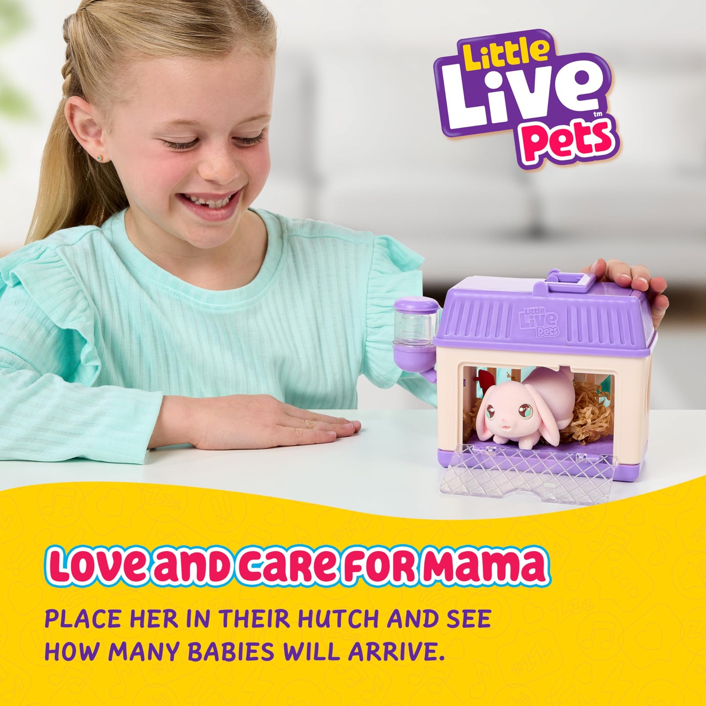 Little Live Pets Bunny Mini Interactive Toy Set – Hutch Playset with 3 Surprise Babies, 20+ Sounds & Accessories, Kids Ages 3+