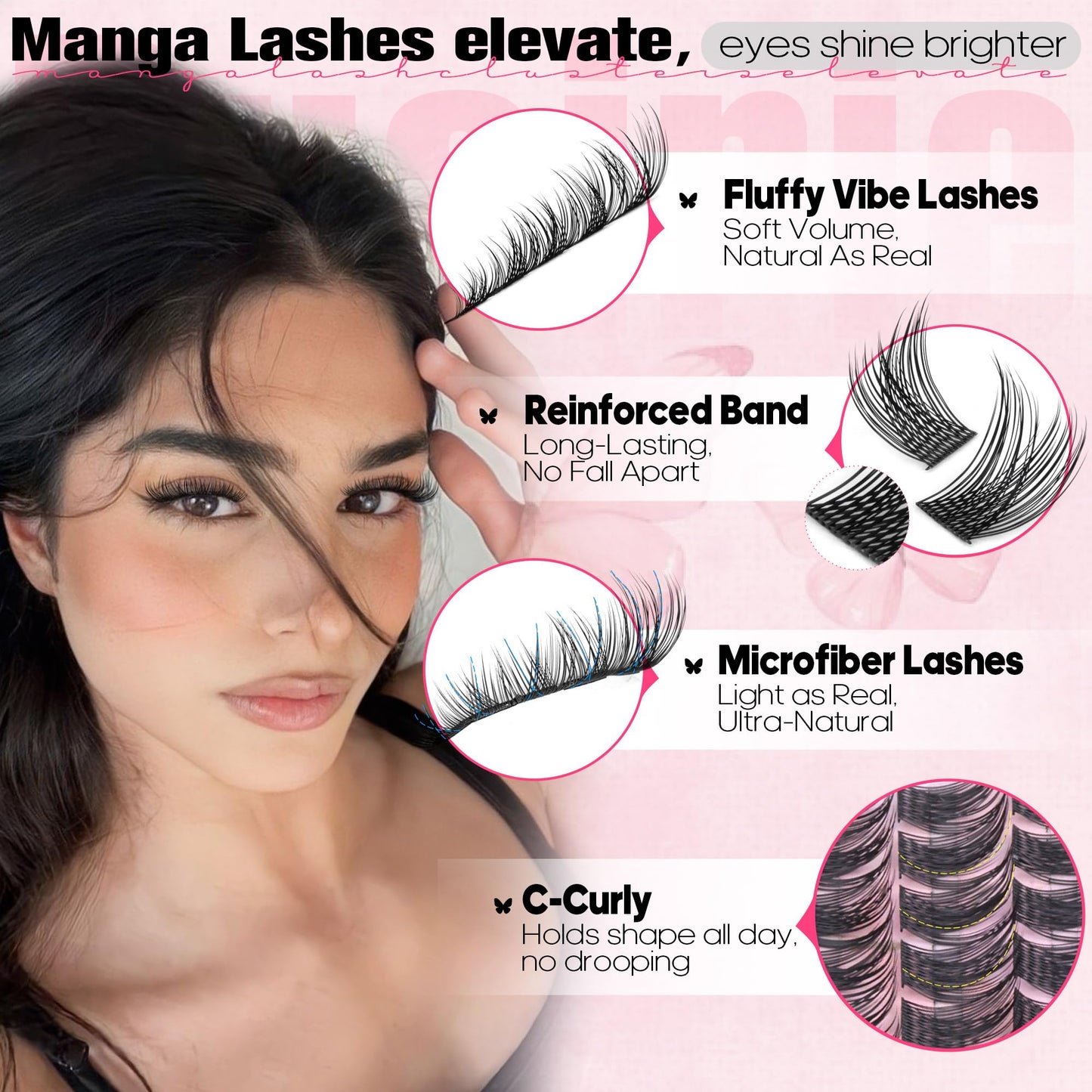 Wispy Lash Clusters Natural Cluster Eyelash Extensions 8-16mm Eyelash Clusters C-Curly Daily Wear Lashes Clusters Natural Bare Face Individual Lashes Beauty and Personal Care Ruairie