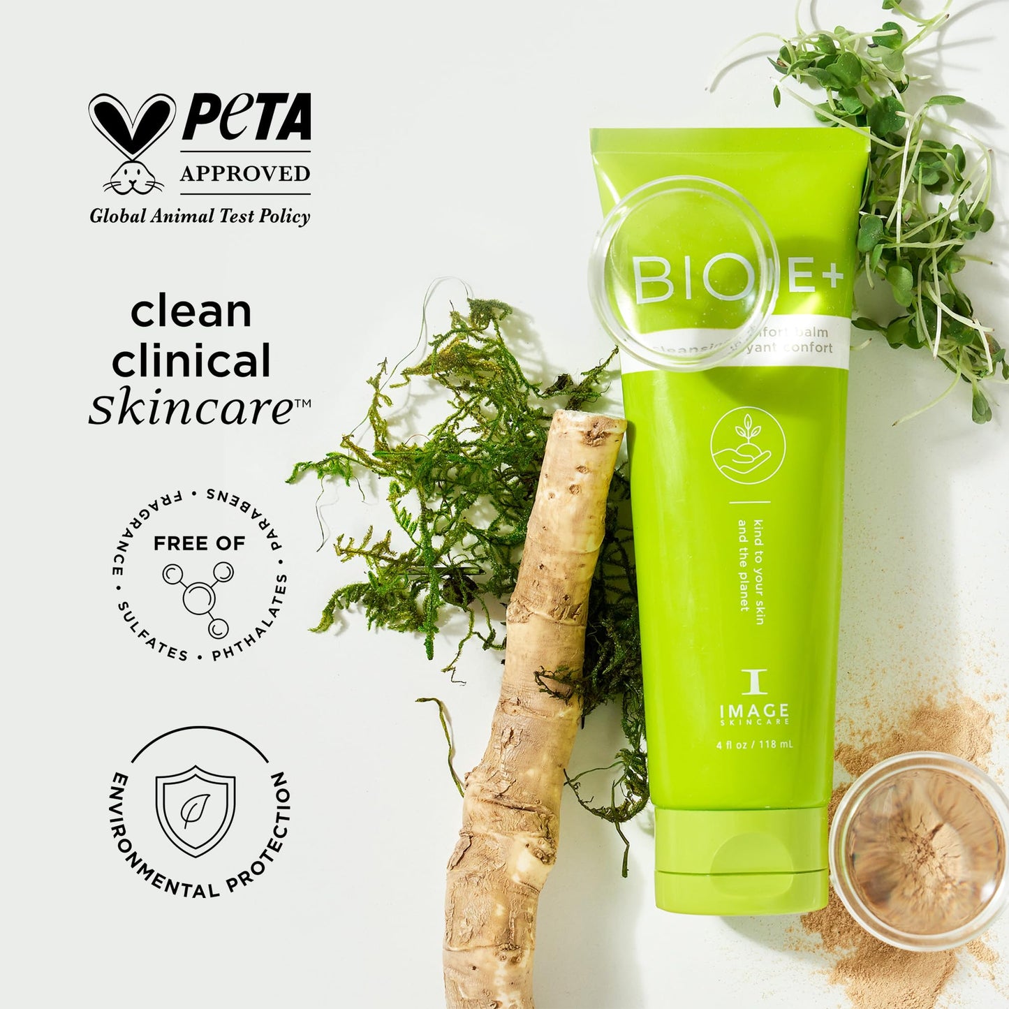IMAGE Skincare, BIOME+ Cleansing Comfort Balm, Microbiome Friendly Gentle Cleanser, Reduces Moisture Loss, 4 fl oz