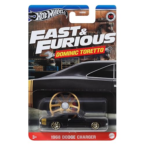 Hot Wheels Fast and FURIOUS Dominic Toretto Auto 1968 DODGE CHARGER Model Die Cast Scale 1:64 - Length 7 cm - HRW49