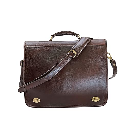 ARTISTRY ARTS 16 Inch Handcrafted GENUINE Leather briefcases Travel Laptop Messenger Bags for Men and Women Best Office School College Work Satchel