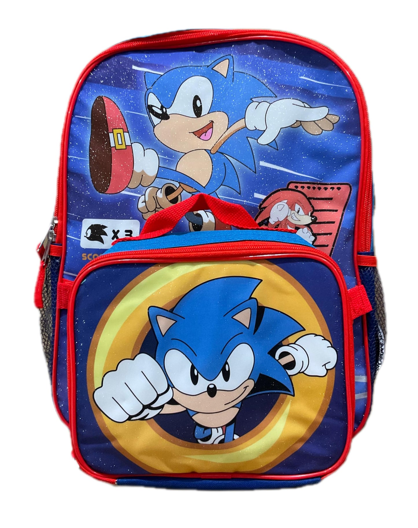 Accessory Innovations Sonic Full Size 16 Inch Backpack with Detachable Lunch Box, Blue, B23SH57027-ET