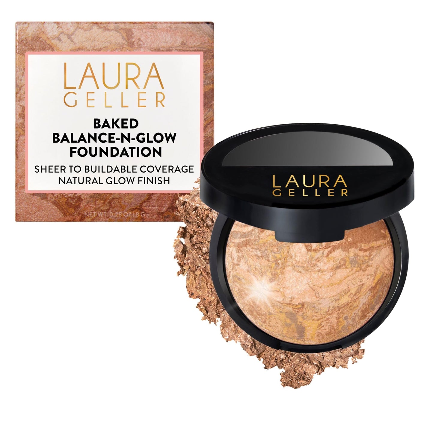 LAURA GELLER NEW YORK Baked Balance-n-Glow Illuminating Powder Foundation - Medium - Handmade in Italy - Pearl-Infused Satin Finish - Vitamin C Beauty and Personal Care LAURA GELLER NEW YORK Default Title