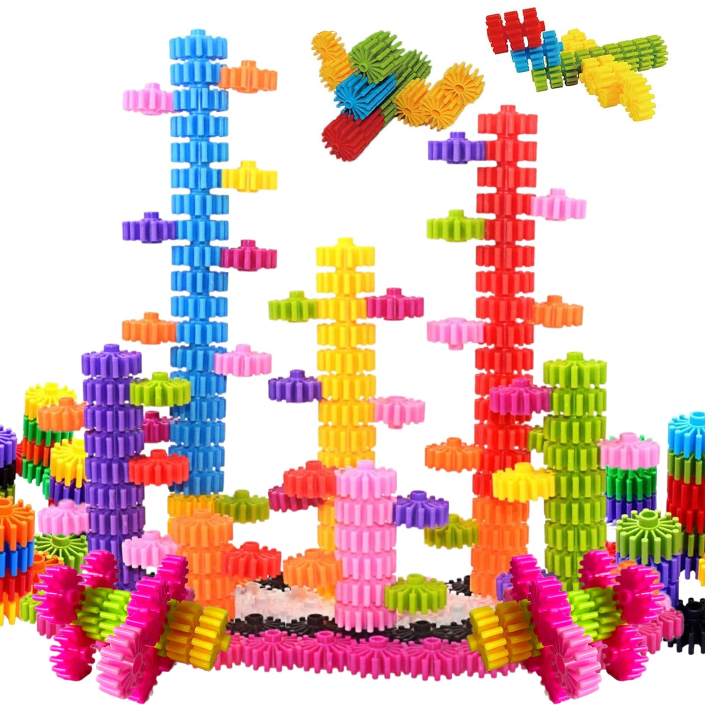 KAKATIMES STEM Gear Building Blocks – Educational Interlocking Construction Playset for Kids to Boost Creativity & Problem-Solving