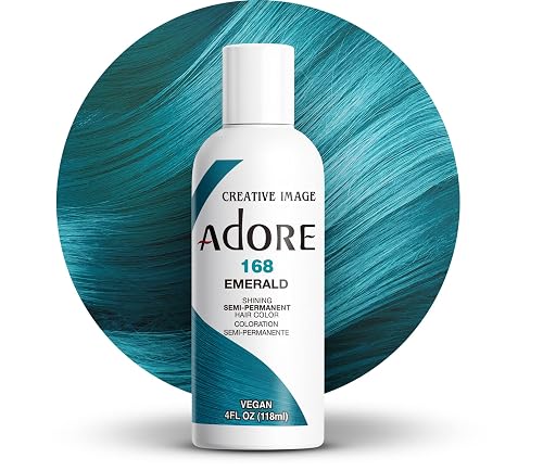Adore Semi Permanent Hair Color (168 Emerald) | Vegan & Cruelty-Free Green Hair Dye | No Ammonia, No Peroxide, No Alcohol | 4 Fl Oz