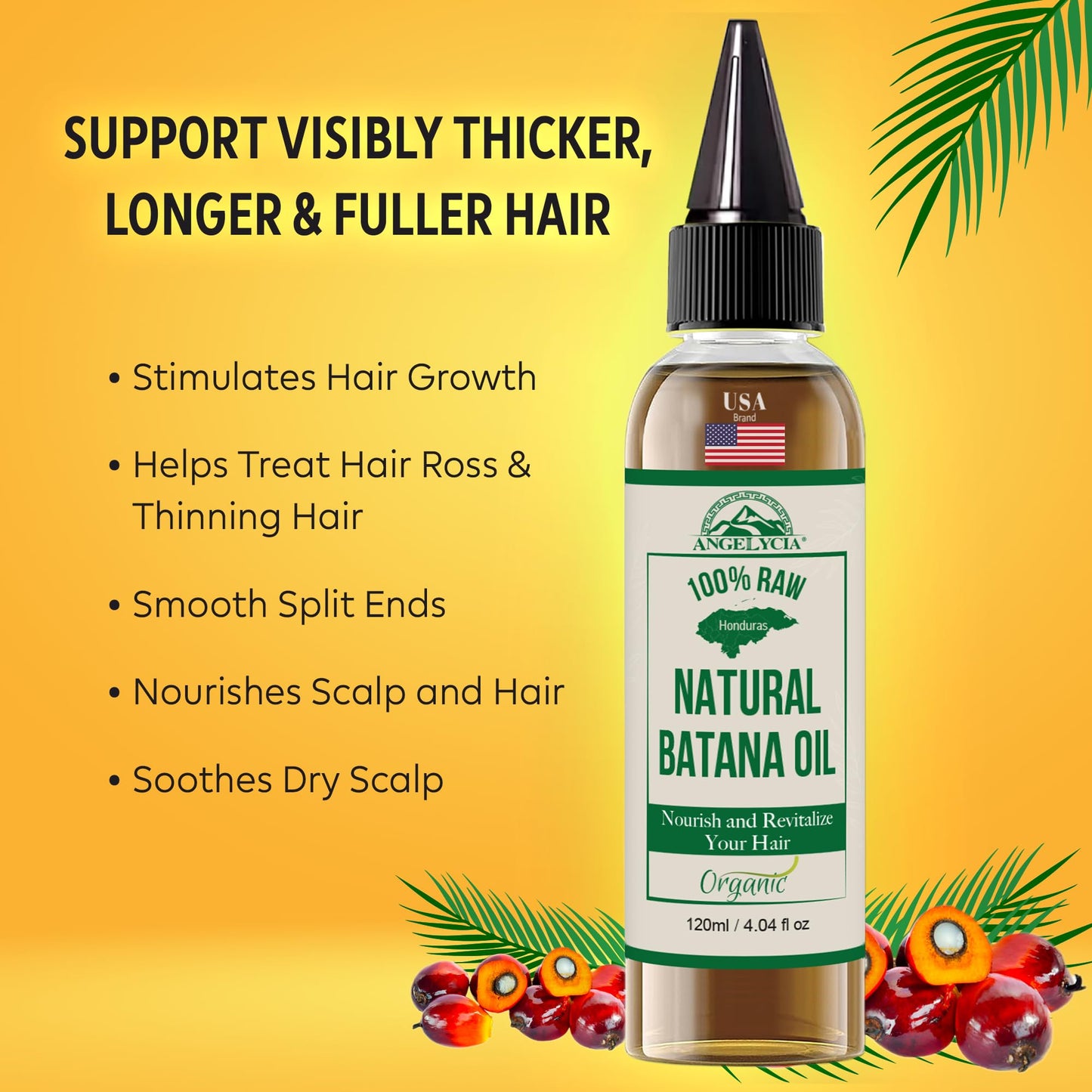 100% Organic Raw Batana Oil from Honduras for Growth, Nourishing & Strengthening All Hair Types | Dr. Sebi Hair Mask - Prevent Loss