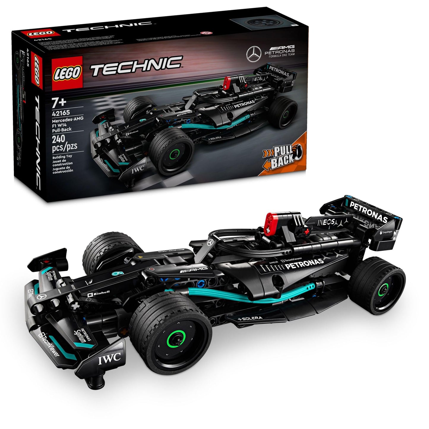 LEGO Technic Mercedes-AMG F1 W14 E Performance Pull-Back Car 42165, Race Car Building Toy for Kids Ages 7+, Gift for Boys & Girls