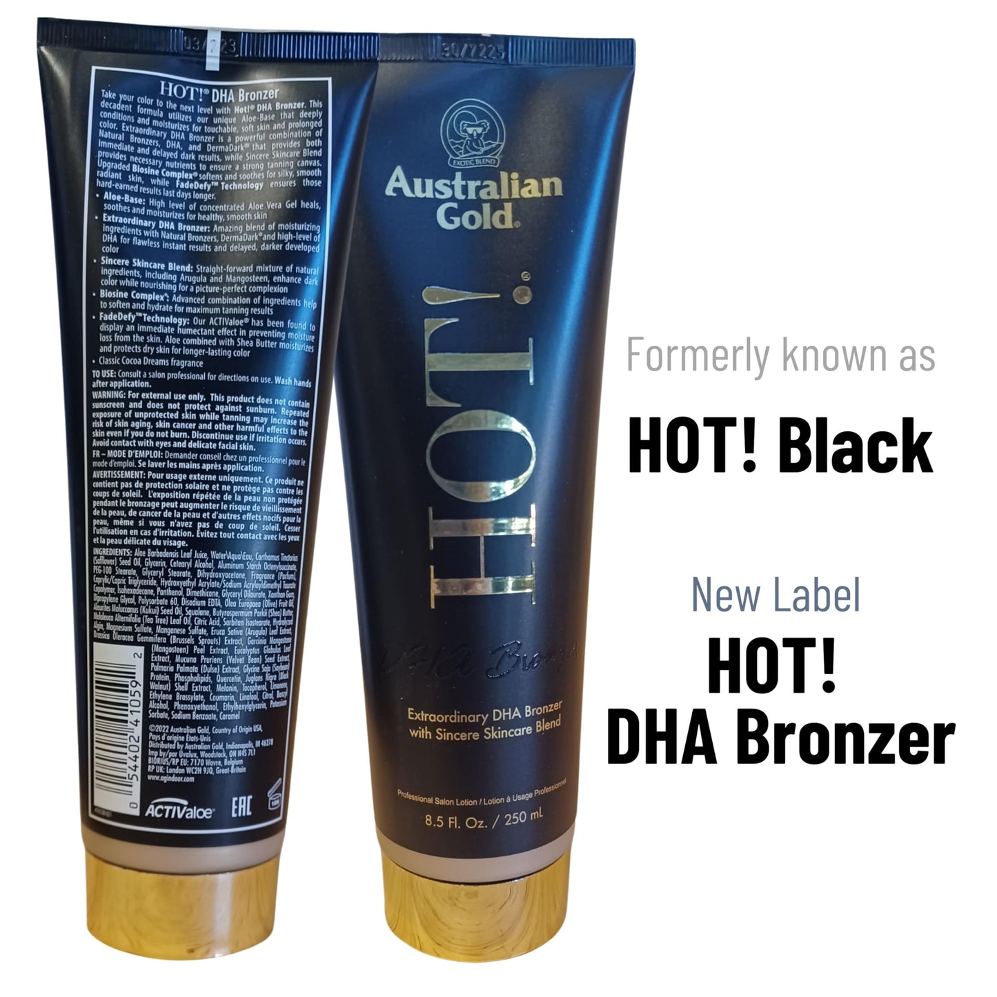 Australian Gold Hot! Bronze Extraordinary DHA Bronzer - 8.5 ounces, Tanning Lotion for Indoor or Outdoor use HOT! Black DHA Bronzer