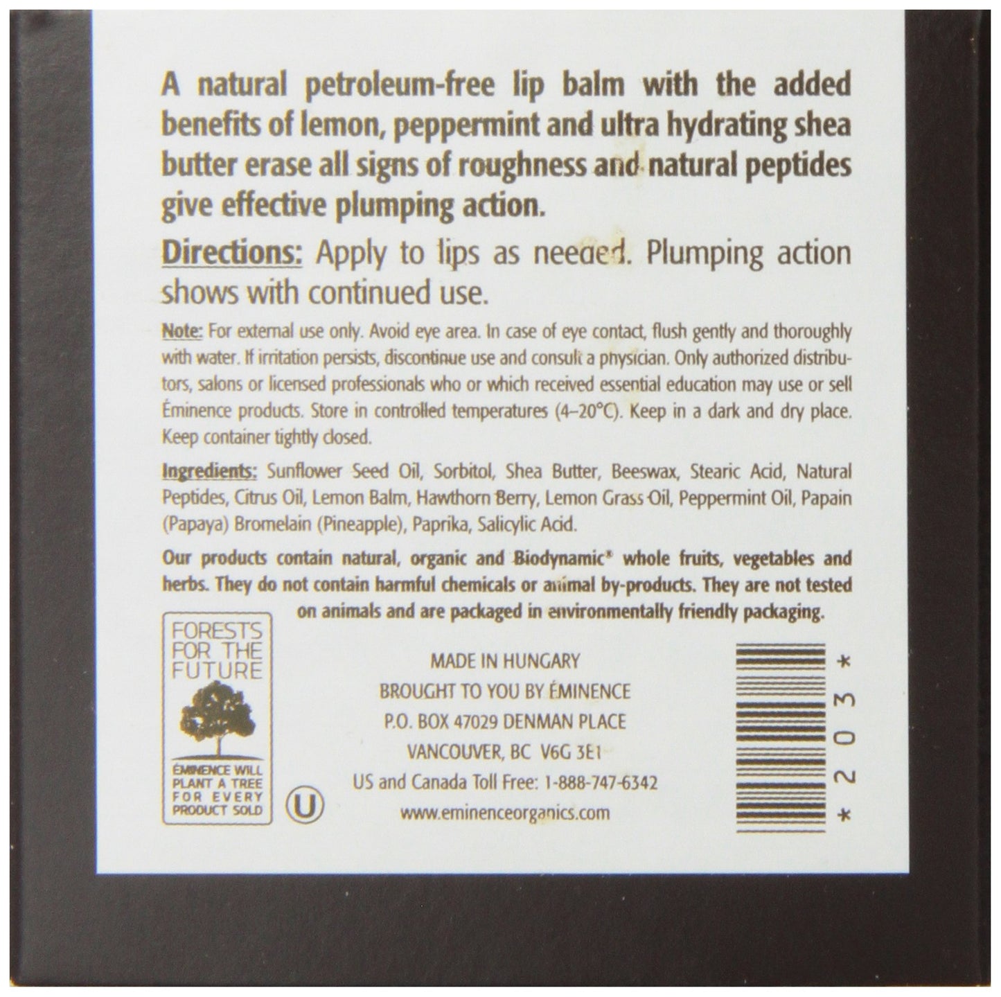 Eminence Citrus Lip Balm, 0.27 Fl Oz