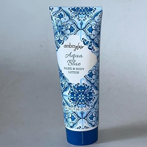 Amber Glow Aqua Blue Hand & Body Lotion, Deeply Hydrating, 7.98 Fl Oz
