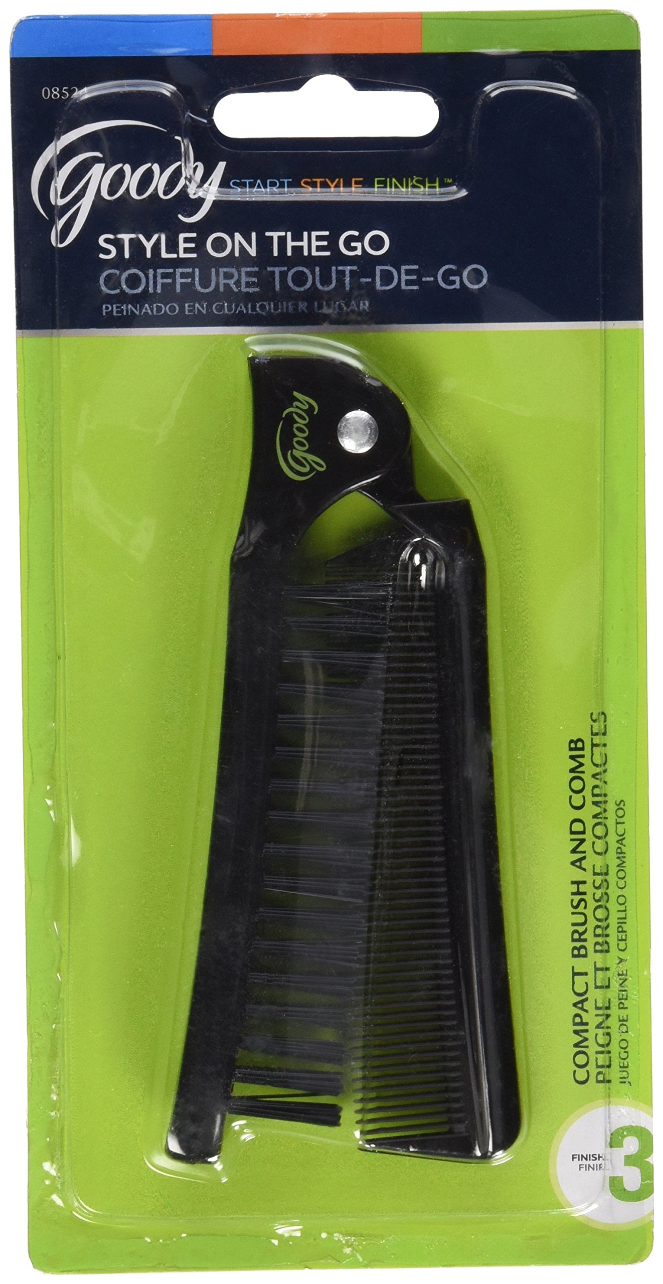 Goody 08524 Style On The Go Compact Brush and Comb Combo; Maintain Your Look On the Go; Perfect Size for Purse, Pocket or Tote Bag; Measures Approx.