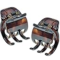 Camila Paris NV123 French Hair Clip for Women, Small Set of 2 Tortoise Girls Hair Claw Clips Jaw. Fashion Durable Styling Hair Accessories for Women