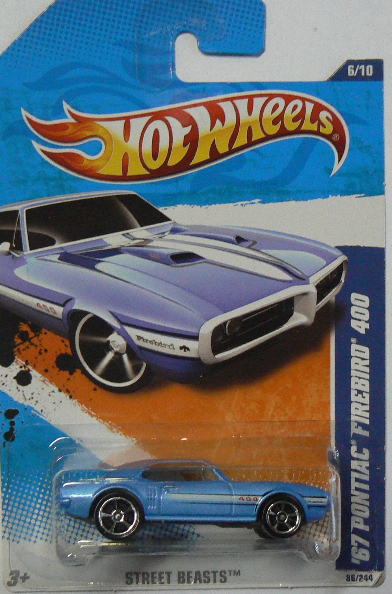 2011 HOT WHEELS STREET BEASTS 86/244 BLUE '67 PONTIAC FIREBIRD 400 06/10 by Hot Wheels