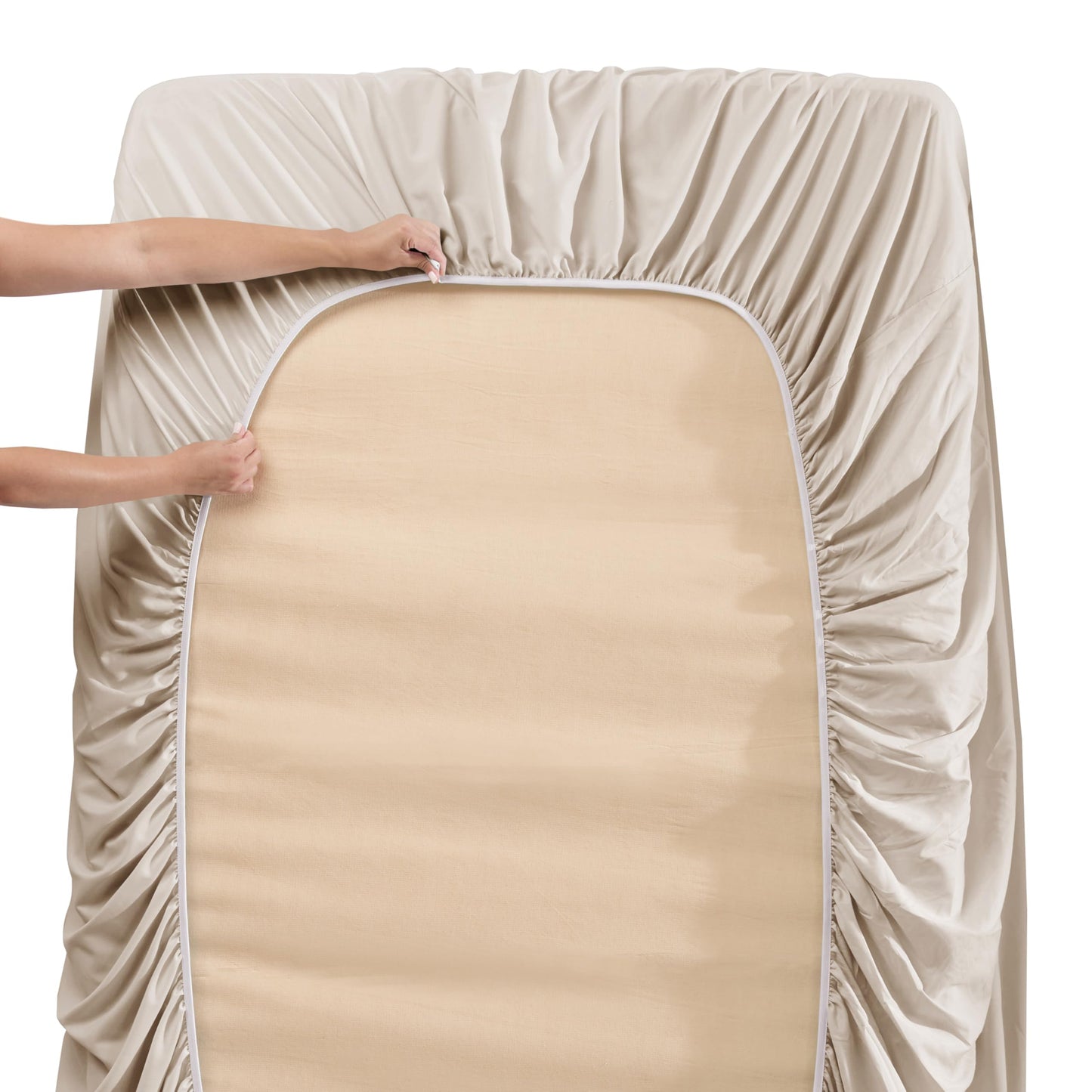 Hearth & Harbor Extra Deep Pocket Sheet Sets, Luxury Soft 6 Piece Bed Sheet Set Fits Mattress 18-24 Inches - Full, Linen