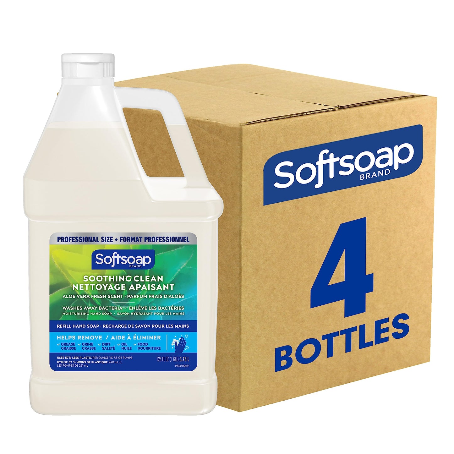 Softsoap Liquid Hand Soap Refill, Soothing Clean, Aloe Vera Fresh Scent - 1 gallon, Pack of 4 Beauty and Personal Care Softsoap Default Title