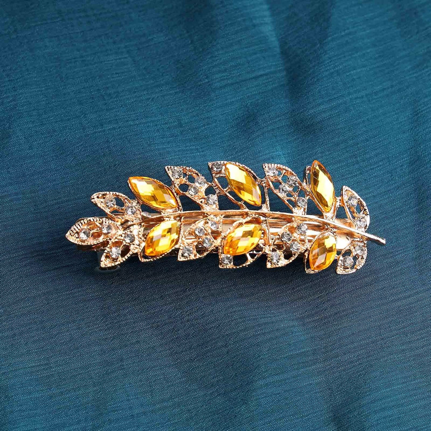 Yheakne Bridal Rhinestone Hair Clip Comb Gold Crystal Wedding Headpieces Shining Headwear Crystal Hair Barrette Pin Bridal Hair Accessories for Women