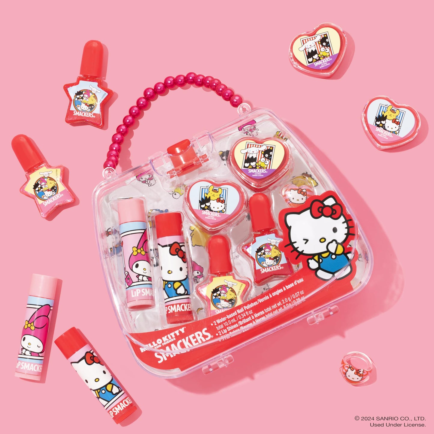 Lip Smacker Glam It Up Makeup Bag, Moisturizing Lip Balms, Colorful Nail Polishes, Hair Accessories, Convenient Travel Tote Bag, Perfect Holiday Beauty and Personal Care Lip Smacker