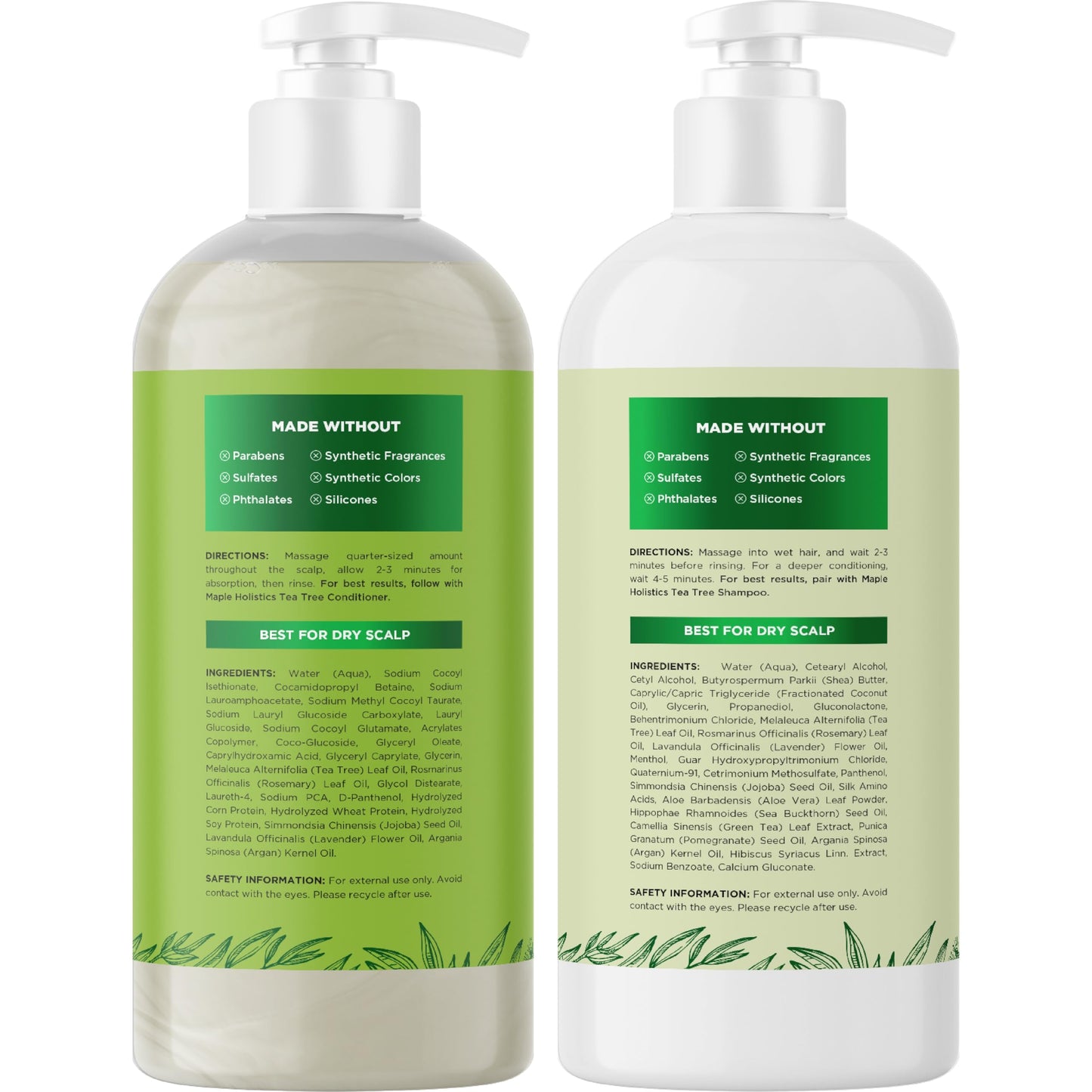 Tea Tree Shampoo and Conditioner Set - Sulfate Free Clarifying Shampoo and Conditioner for Oily Hair & Scalp Care with Australian Tea Tree Oil