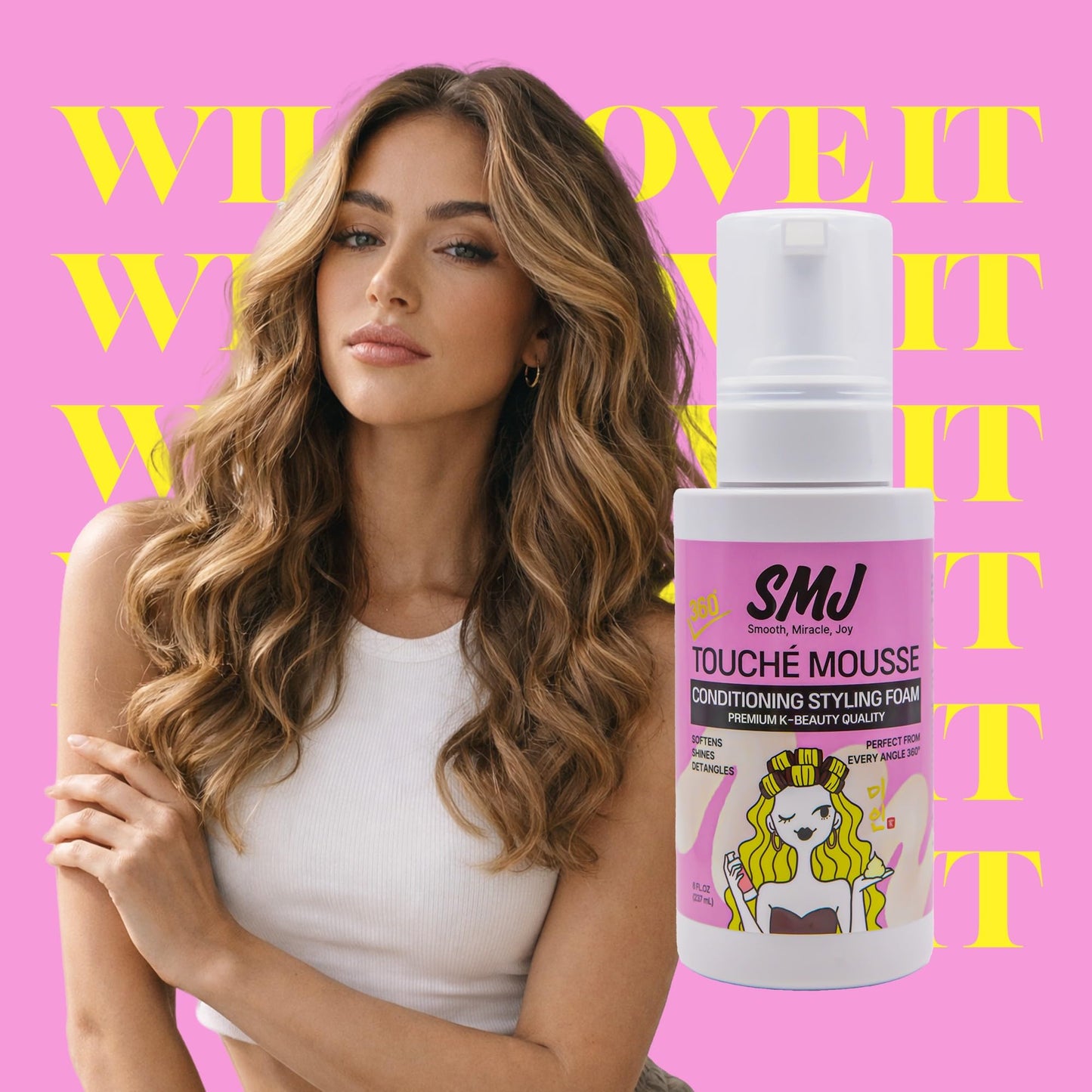 SMJ 360° TOUCHÉ MOUSSE - Curl Defining Foam | Frizz Control & Soft Flexible Hold | for Natural Hair, Braids, Crochet & Protective Styles | No Crunch