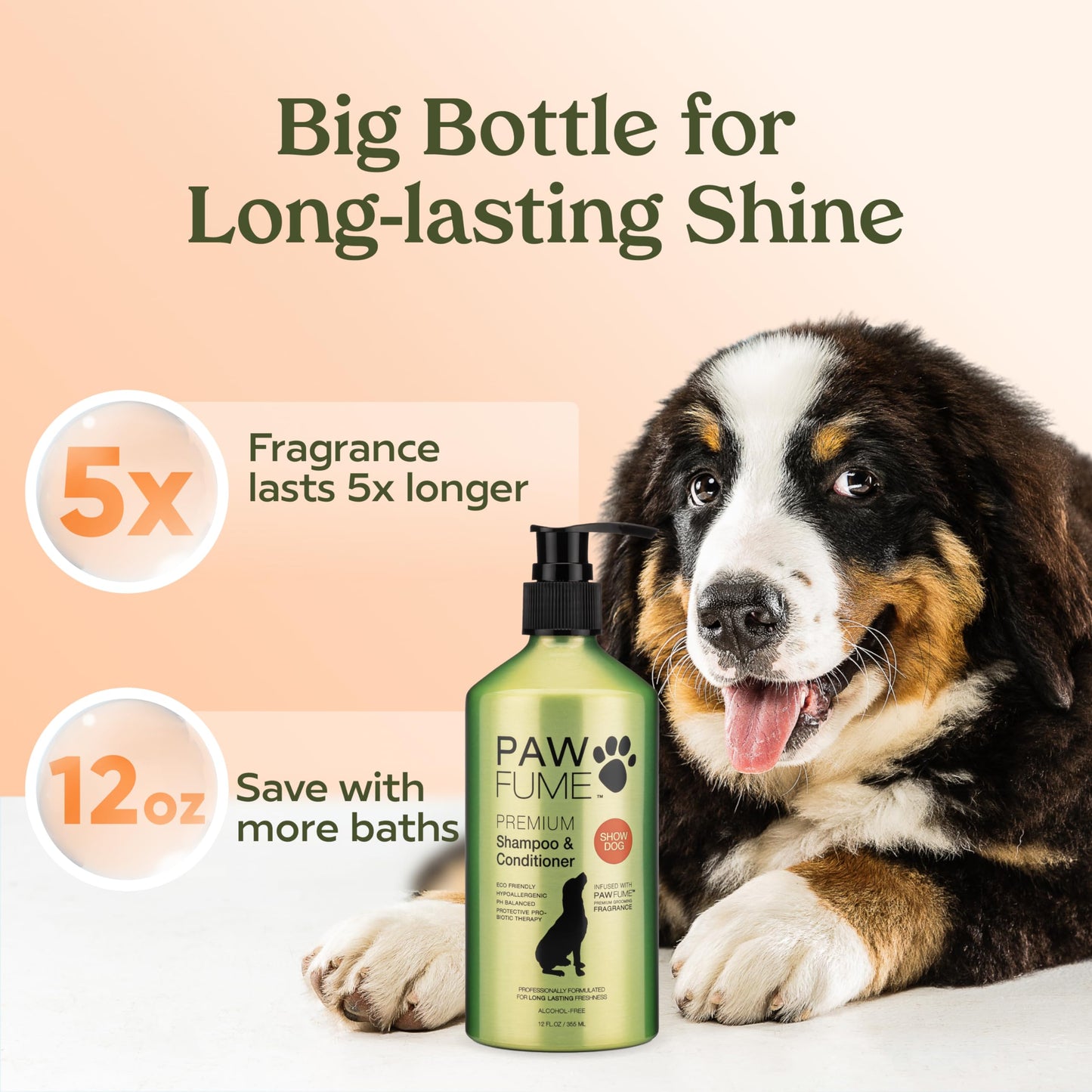 PAWFUME Deshedding Dog Shampoo & Conditioner – Nourishing, Detangling, pH-Balanced Formula for Silky Soft Coat, Salon Quality