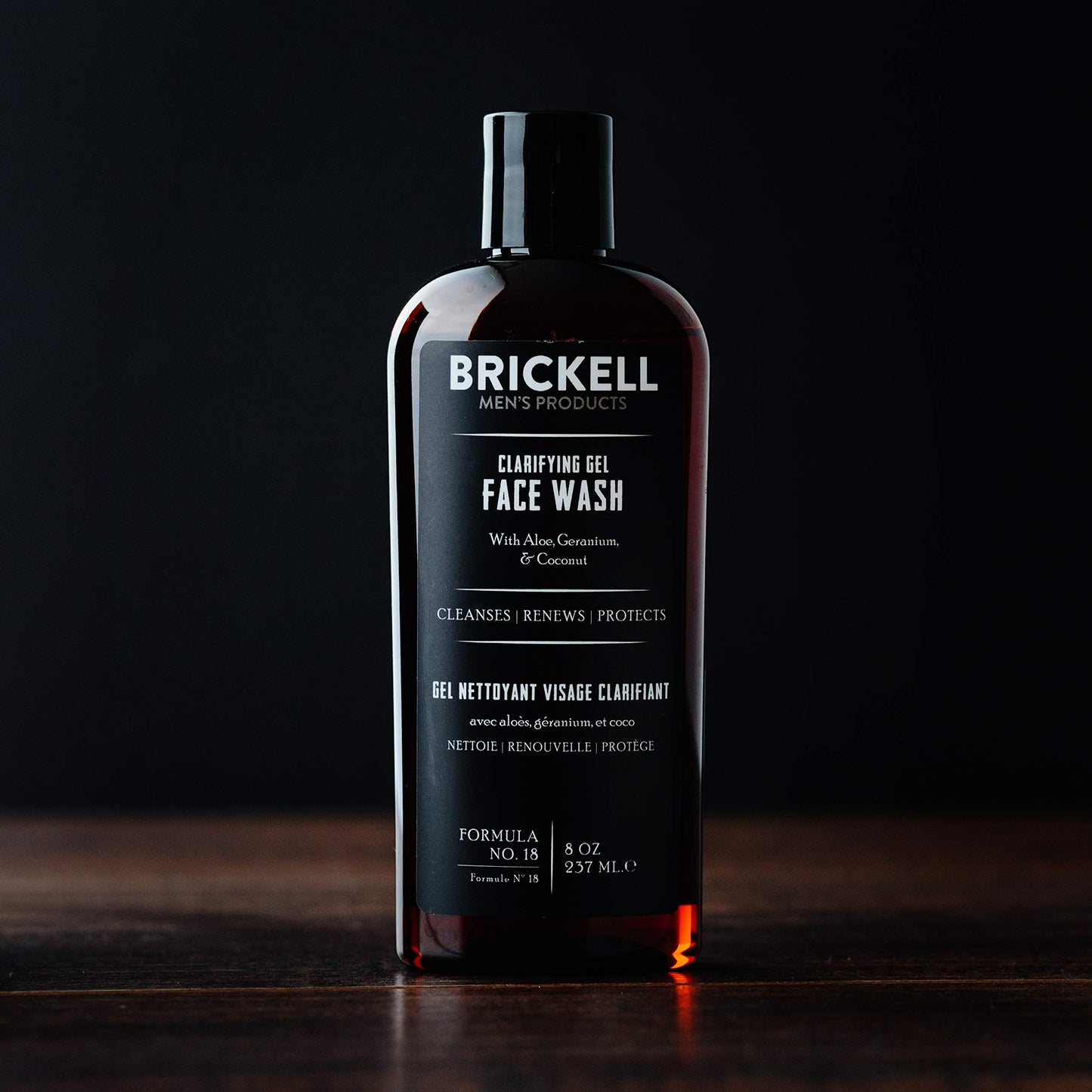 Brickell Men's Clarifying Gel Face Wash for Men, Natural and Organic Rich Foaming Daily Facial Cleanser Formulated With Geranium, Coconut and Aloe, 8