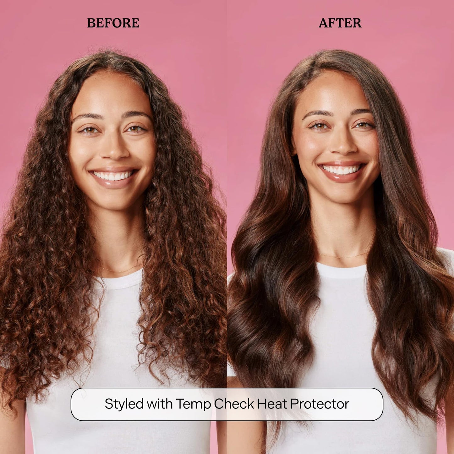Mane Temp Check Heat Protection Spray for Hair - Anti Frizz Heat Protectant for All Hair Types - Helps Fight Damage, Split Ends & Breakage - Made