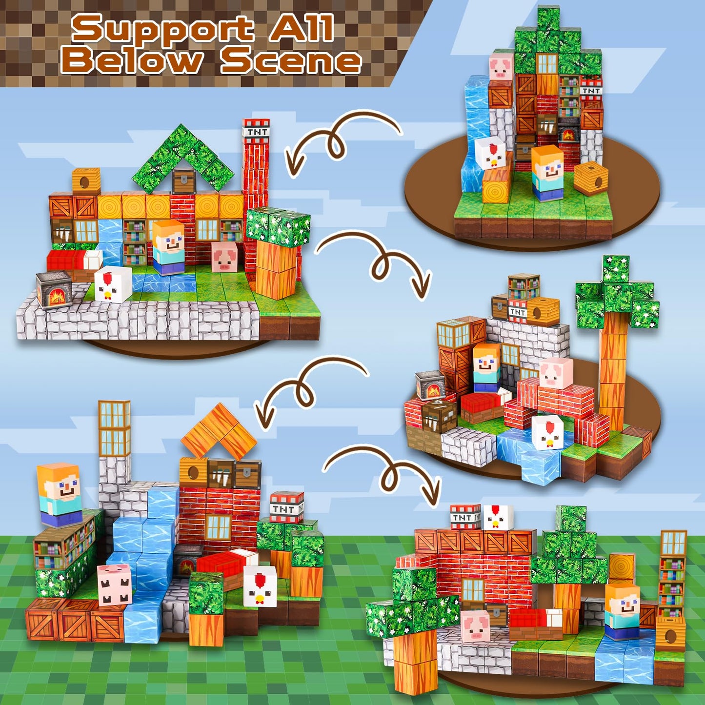 Goody King 100pcs Magnetic Blocks – STEM Building Cubes & Stacking Toys for Kids Ages 3-10, Montessori Sensory Tiles Birthday Gift