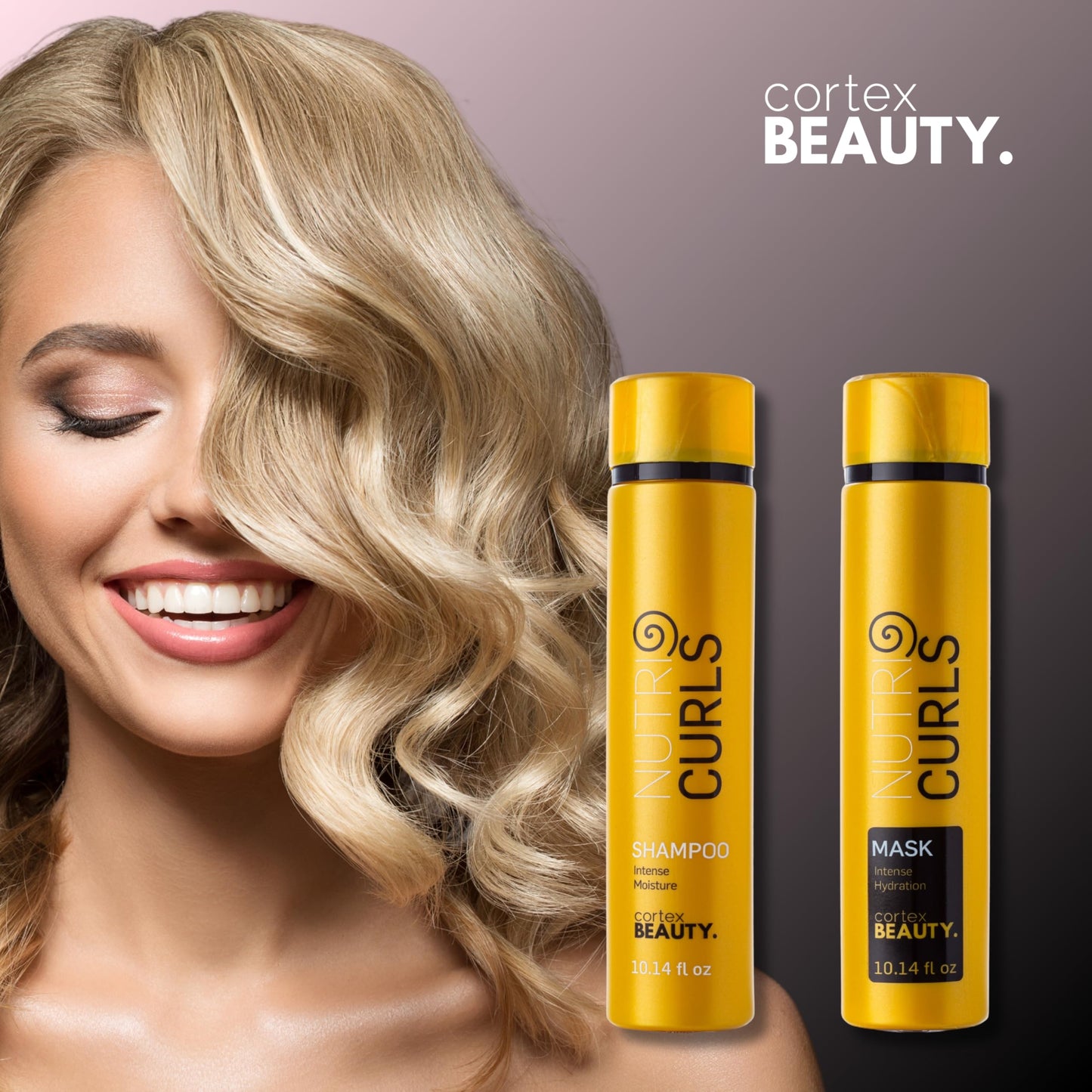 Cortex Beauty Nutri Curls | Curl Enhancing Shampoo & Mask Bundle | 10.14oz