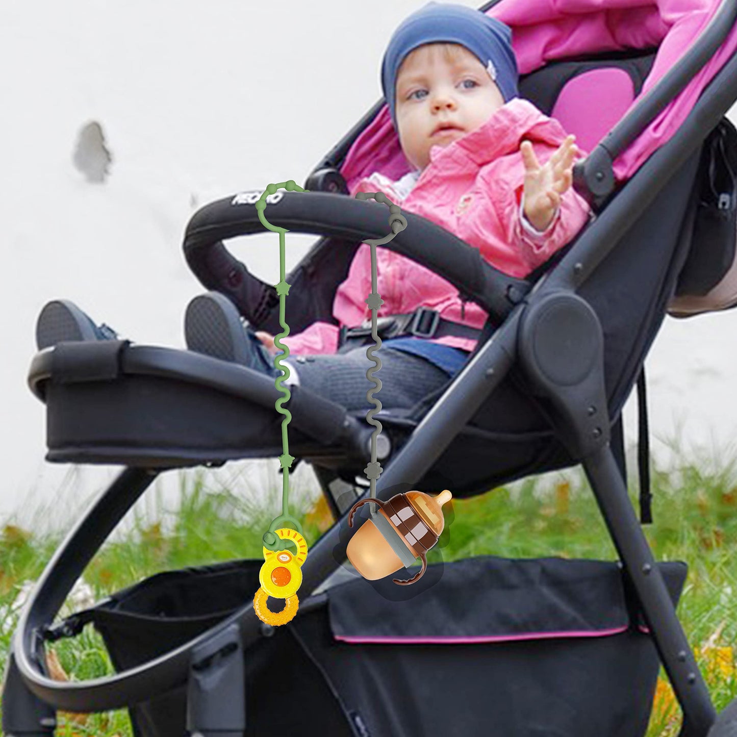 RTMOK Silicone Baby Toy Straps & Pacifier Clips for Car Seat, Stroller, High Chair, Crib, Teether & Rocking Chair Accessories