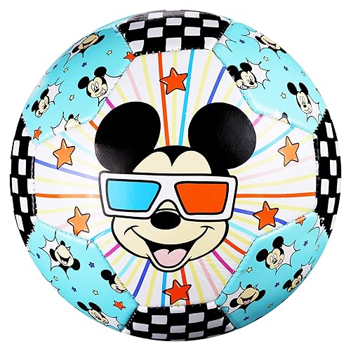 Disney Mickey Mouse Kids Soccer Ball Size 3, Officially Licensed Futbol for Boys and Girls Soccer Players, Multi
