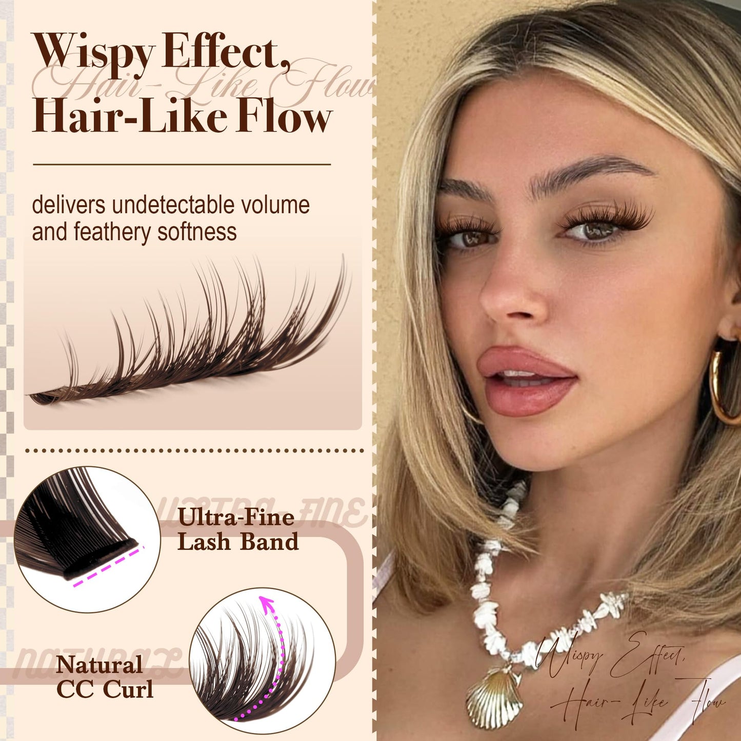 Mavphnee Brown Lash Clusters Wispy Natural Eyelash Extensions Dark Brown Individual Lashes 10-16MM CC-Curly Cluster Lashes Extensions 180Pcs Hybrid Beauty and Personal Care Mavphnee