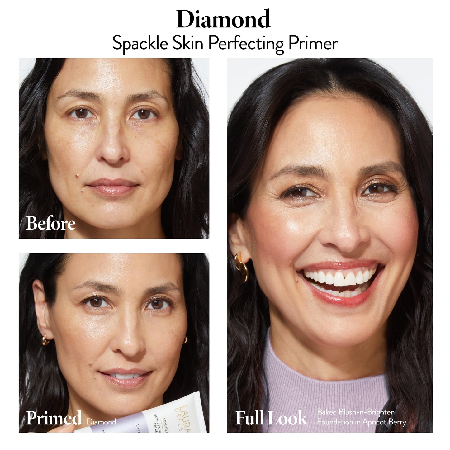 LAURA GELLER NEW YORK Spackle Primer - Diamond - Super-Size 2 Fl Oz - Hyaluronic Acid Makeup Primer for Mature Skin