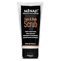 MËNAJI Face & Body Scrub - Exfoliating Mens Face Wash and Body Scrub - Deep Clean for Sensitive Skin - All Natural Skin Care - 5.75 Fl Oz