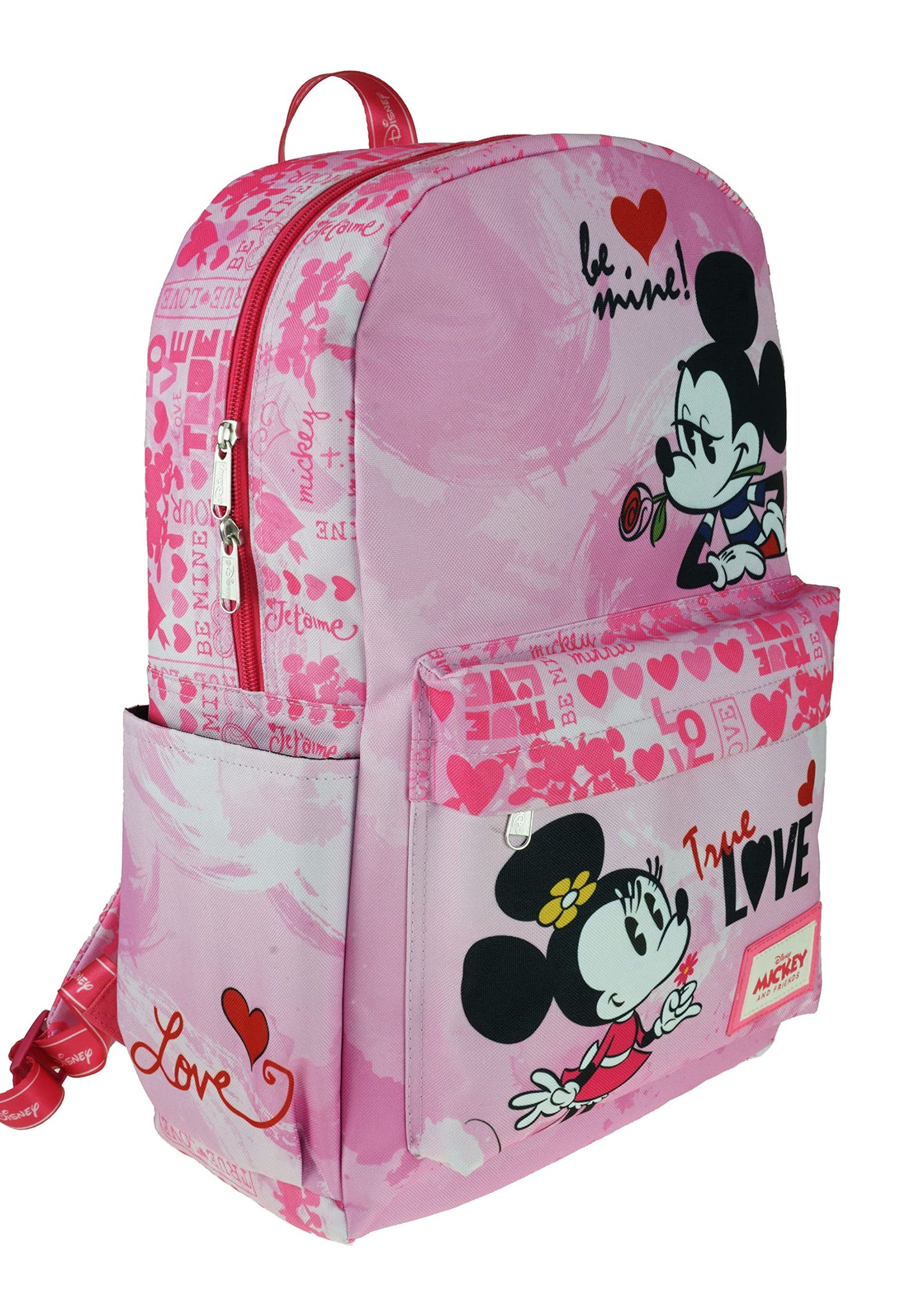 Classic Disney Mickey and Minnie Backpack with Laptop Compartment for School, Travel, and Work, (A22200-Mickey and Minnie)