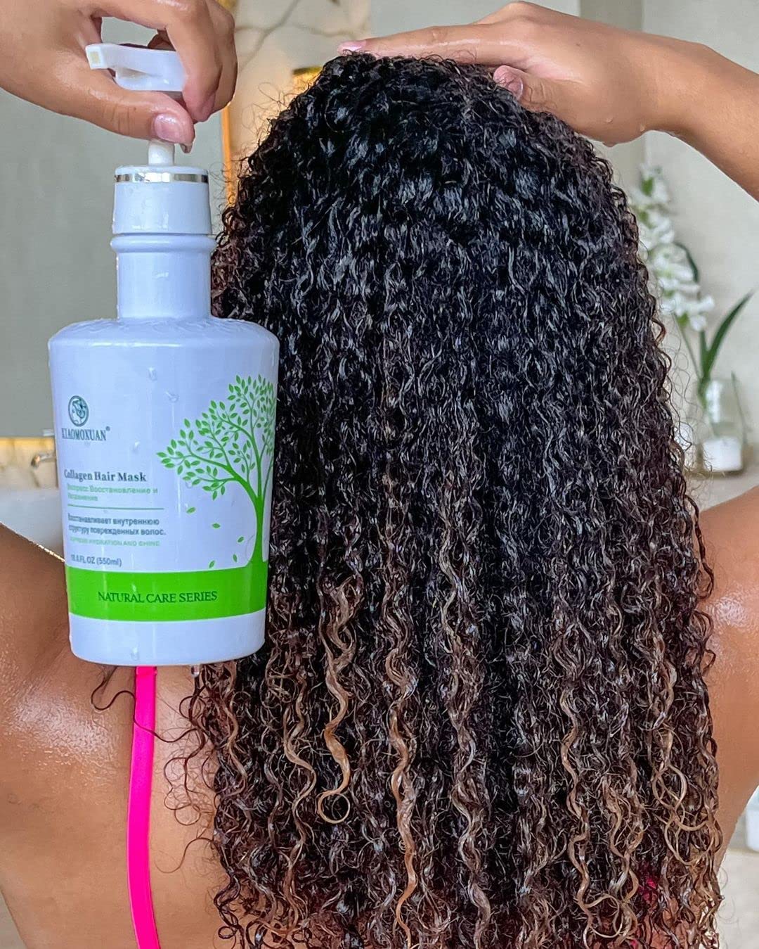 Xiaomoxuan Natural Tea Tree Collagen Shampoo and Vegan Hair Mask Hydrating Set - Deep Conditioner for Dry Damaged Hair, Color-Treated and Bleached