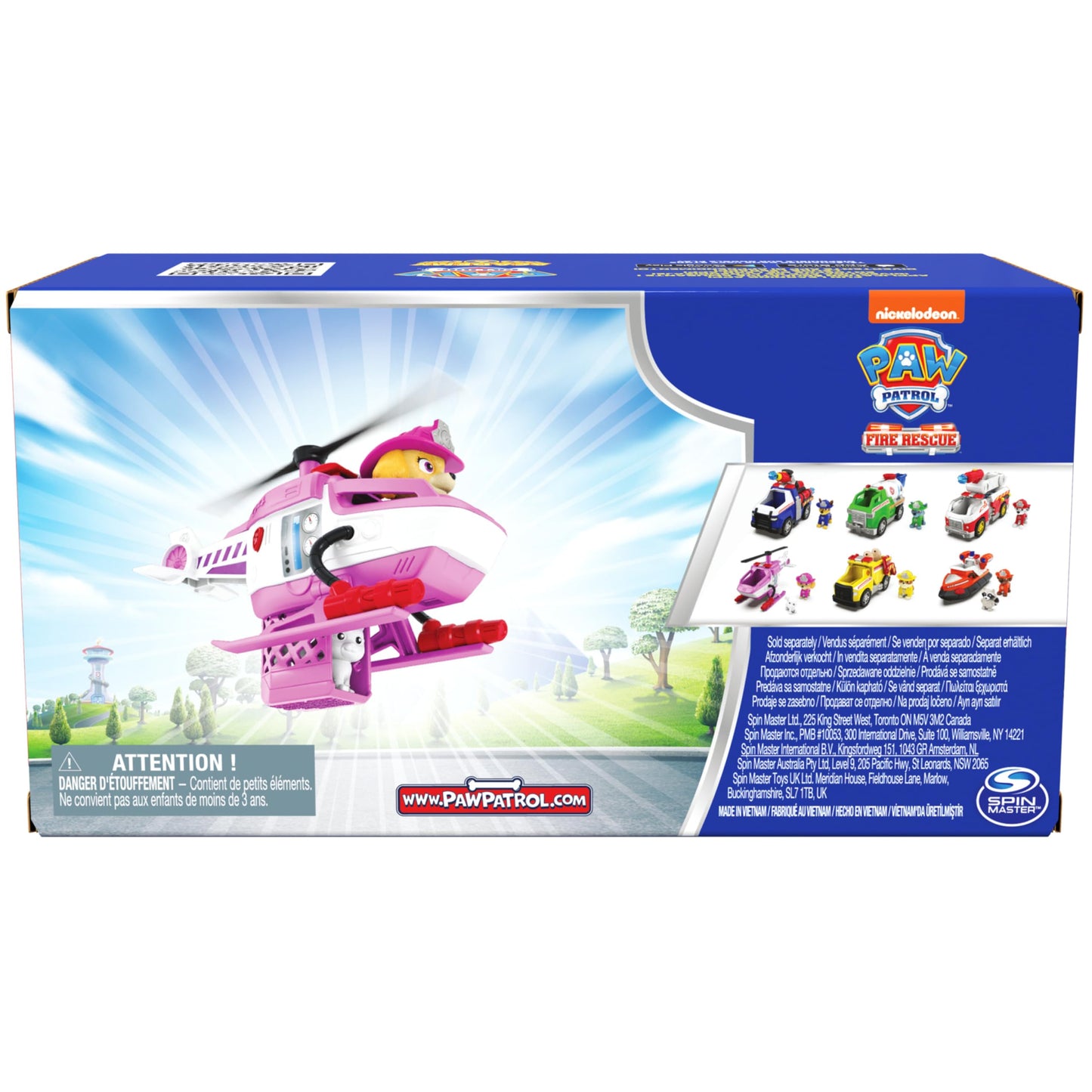 PAW Patrol Fire Rescue Skye Chopper – Toy Helicopter with Skye Figure & Kitty Friend, Action Playset for Kids Ages 3+